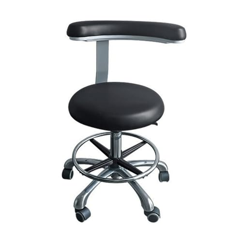 LQVAIPT Taburete Dental con rotación de 360°, Asiento de Poliuretano Ajustable en Altura, Silla de Asistente médico con reposabrazos for consultorio y salón de Dentista(C2)