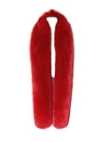 LDFWAY Long Men Women Faux Fur Collar Winter Warm Wrap Stole Scarf Shawl Shrug (Red)