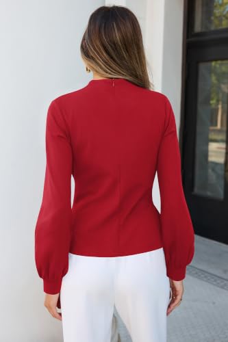 Simplefun Going Out Tops for Women Fall Tie Waist Dressy Elegant Blouses - image 5