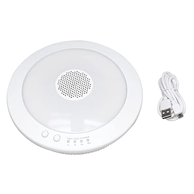 Good Earth Lighting LED Indoor/Outdoor Rechargeable Bluetooth Speaker Light - White, IP65, 4000K, 150 Lumens, Light Timer, USB Charging Cord Included, 30,000 Hour Rated Lamp Life