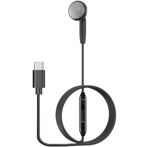 Individual enfermo lateral - Auriculares mono, auriculares con cable | Cómodo auricular individual con micrófono integrado, reducción de ruido del control de llamadas, auricular ligero para el estudio