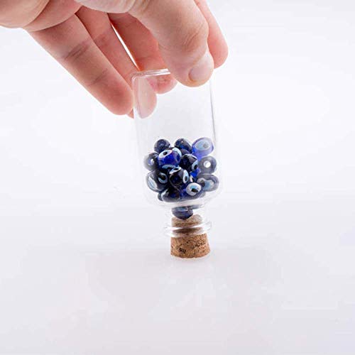 30pcs 10ml 22mm x 50mm Mini Glass Bottles Jars with Wood Cork Stoppers Spell Jars Halloween Decorations
