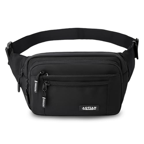 Aucuu Bauchtasche Herren und Damen, Bauchtasche Gürteltasche mit Reißverschluss, Multifunktionale Hüfttasche, 5 Fächer jeweils, Sport Bum Hip Bag für Outdoor Sport Wandern Camping Fahrrad