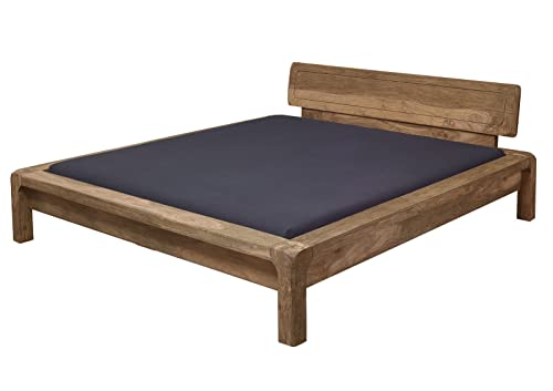 MASSIVMOEBEL24.DE | Bett Sheesham 200x180x80 braun ge�lt Bueno #001 modern