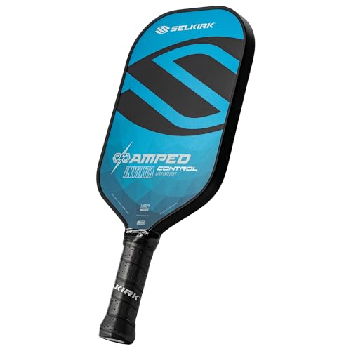 Selkirk Sport Amped Control Pickleball Paddle | Assembled in The USA | Next-Gen FiberFlex+ Face & Ultra Durable Spin Coating | 16mm X5 Core for Unrivaled Precision & Control | Invikta Midweight Blue