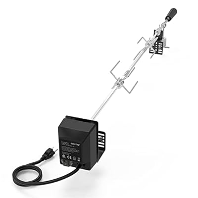 onlyfire Universal Rotisserie Kit BBQ Grilling Accessory Kit for Most 2 to 4 Burners Gas Grills - 32"-42" x 5/16" Standard Square Spit Rod