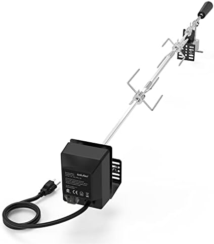 onlyfire Universal Rotisserie Kit BBQ Grilling Accessory Kit for Most 2 to 4 Burners Gas Grills - 32"-42" x 5/16" Standard Square Spit Rod