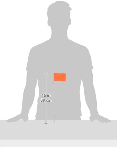 Miniatura 2 de Hanson Banderas de estaca, 15 bastones, naranja fluorescente, 10 unidades.