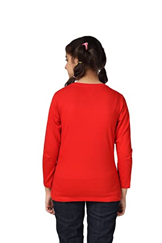 Image of KYDA KIDS Girls 100% Cotton Full Sleeve Printed T-Shirt (Pack of 3)
