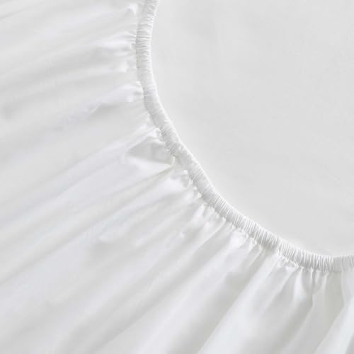 Image of Martha Stewart - Full Size Sheets Set, Crisp & Tailored Cooling Sheets with a Smooth Cotton Percale Lightweight Feel - Bed Sheets with Matching Pillowcases & Fitted Sheet (Lilly Pond Leaf Pink)