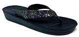  de fonseca Flip-Flops, Damen, Modell Imperia W500, Keilabsatz, Blau, Blau - blau - Größe: 37 EU