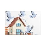 Hechos de fibra de poliéster de alta calidad (poliéster), estos manteles individuales WHJSHOP Pigeons on the house son gruesos, resistentes y resistentes al desgaste, asegurando durabilidad y uso duradero en cualquier comedor.
