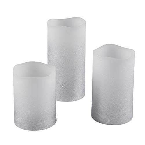 Lights4fun - Set di 3 Candele Pilastro/Cilindriche...
