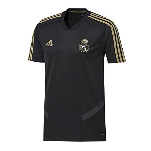 adidas Men's REAL MADRID Training Jersey, Black (Black/dark