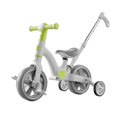 Image of MUMMAMIA 3 in 1 Tricycle with Push Handle, Converts to Balance Bike, 10 Inch Toddler Bike, 18 Months to 4 Years, Unisex (Lime Green)