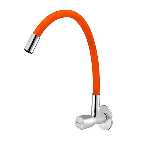 Prestige Dixy Flexible Sink Cock Orange Pillar Tap Faucet (Wall Mount Installation Type)