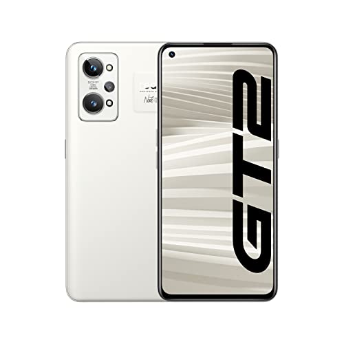 realme GT2 5G ロック解除スマートフォン、120Hz AMOLED ディスプレイ、Snapdragon 888 5G、紙からインスピレーションを得たデザイン、大型 5000mAh バッテリー、65W SuperDart 充電、デュアル SIM、8+128GB、ペーパーホワイト