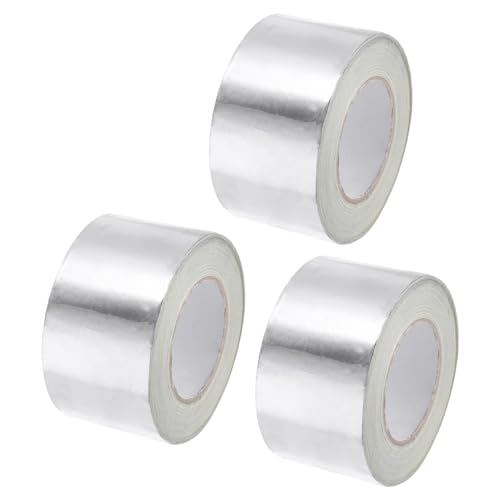 Image of uxcell Aluminum Foil Tape 2 Inch x 16 Yards Silver High Temperature Tape for HVAC, Sealing, Patching Hot and Cold Air Ducts 3 Pcs