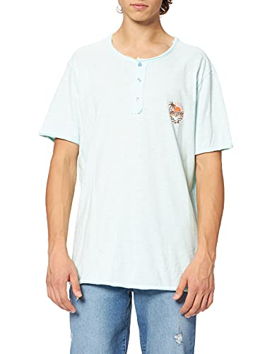 Timezone Slub Henley Maglietta a Maniche Lunghe