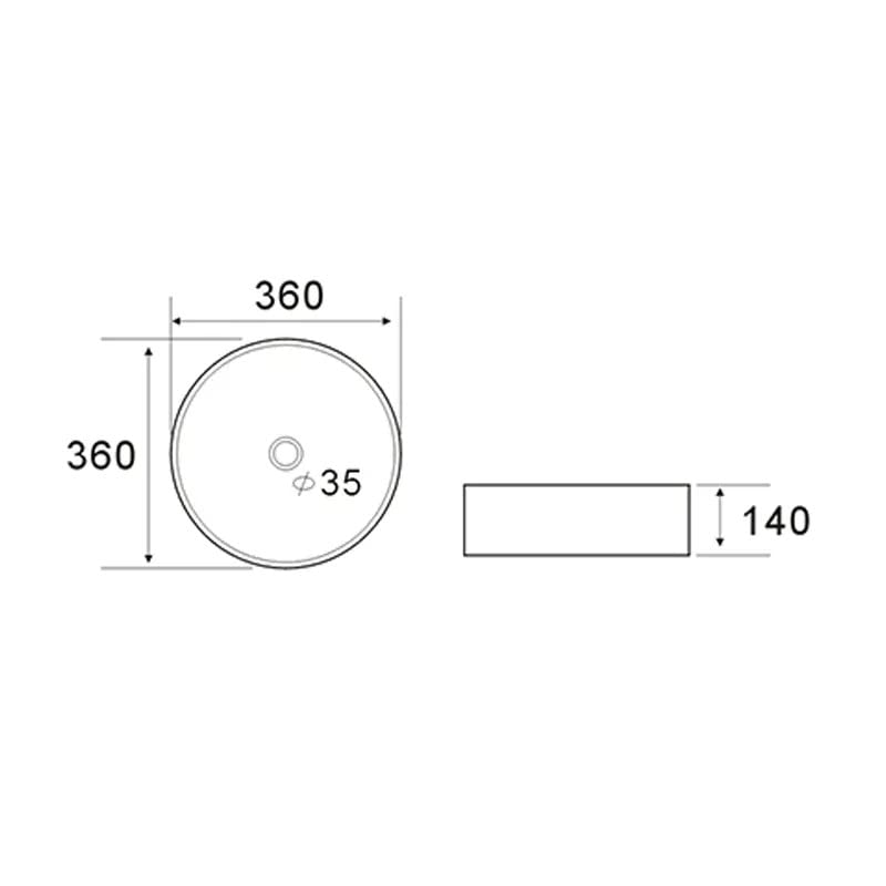 Image of REMOTION Ceramic Table Top Wash Basin Vessel Sink Over Counter Basin | Designer Counter Top Wash Basin For Bathroom & Living Room (Round Shape White Glossy Basin, 12 X 12 X 5 Inch)