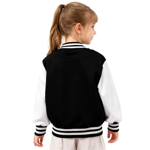 Image of BAICAIYU Kids Baseball Jackets Boys and Girls Varsity Coat Buttons Cardigan Letter Sport Letterman School Jacket