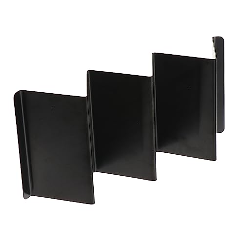 MUCKLILY 1Pc Stainless Steel Taco Holder Rack with Shaped Grooves for Easy Assembly and Serving Burritos and Chips Black Color