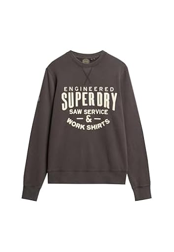 Superdry, Sweats Workwear Applique Sweatshirt, M2013978A, Carbon Black, M, Man, Adulto | Ya disponible en tu tienda friki favorita! En mundofriki.es!