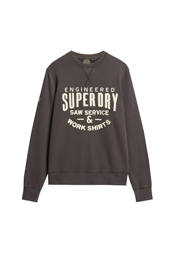 Superdry, Sweats Workwear Applique Sweatshirt Carbon Black, M,