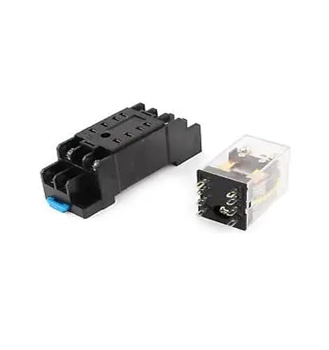 Relé de potencia DPDT 12V CA de 8 pines con conmutación estable y base HH52P-L 3