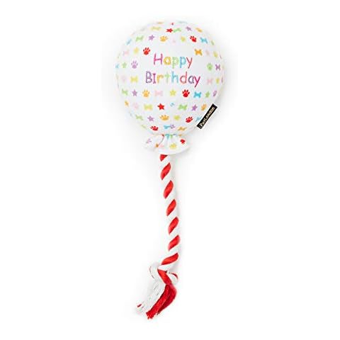 Pet London Birthday Balloon Dog Toy - Celebrate Your Dog's Happy Birthday - Plush colourful Rainbow Confetti Pattern Dog Party Gift-Perfect Pup Special Day Present-UK Designer Brand-BDAY or Adoption Cover