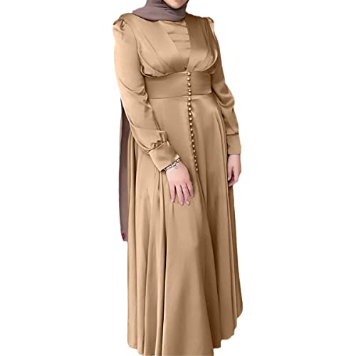 Robe musulmane en satin pour vos soirées et fêtes taille M