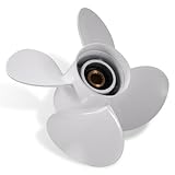 Meruzue OEM Upgrade 13.8 x 13 Aluminum Outboard Propeller Compatible with Yamaha Engines T50/60/T60/70/F70/F75/85/90/F90/115/F115/130 HP,15 Spline Tooth, 4 Blades,RH