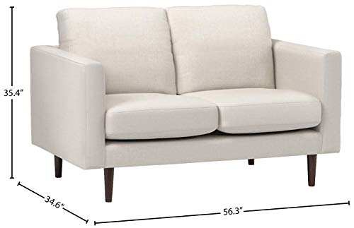 Amazon Brand – Rivet Revolve Modern Upholstered Loveseat Sofa, 56"W, Linen #TOP2
