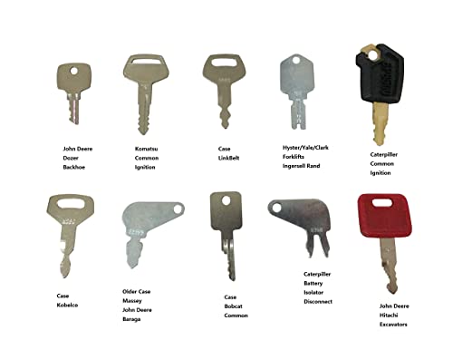 ABC_zok 36 Heavy Equipment Construction Blank Set Custom Cut to fit Equipments Fits Caterpillar, Case, JD, Komatsu, Kubota, Yanmar, Daewoo, Hyster, Takeuchi, Ford, New Holland and More, Ignition Key
