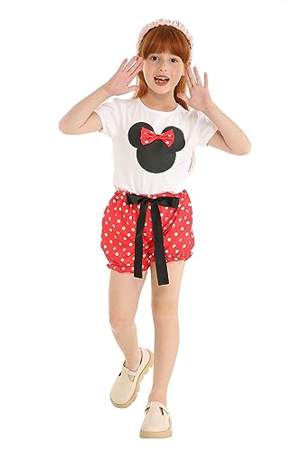 Mud Kingdom Girls Outfits Cute Cartoon Polka Dots Summer Holiday Clothes Sets3