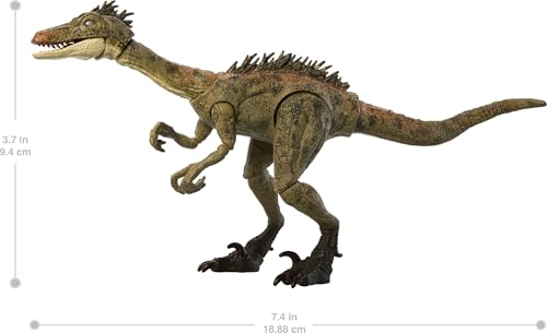Image of Mattel Jurassic World Hammond Collection Dinosaur Action Figure Toy Troodon Species, Premium Movie Design Glass Eyes & 14 Points Articulation
