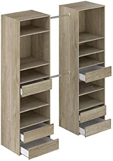 Amazon Brand - Movian Idro 2-Column Open Wardrobe, 177 x 48 x 200cm, Light Brown Oak-Effect