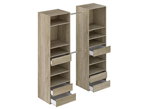 Movian Idro moderner 2-teiliger Kleiderschrank, 48 x 177 x 200, Eiche Optik