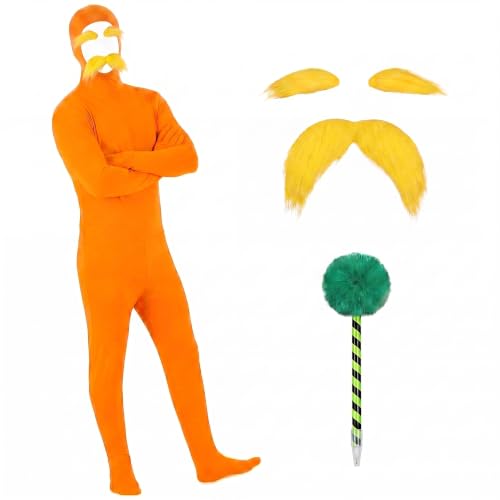 STANETCO Orange Bodysuit Costume Set for Halloween and Cosplay