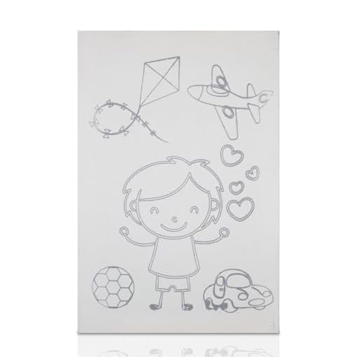 Tela De Pintura Riscada, 20cm X 30cm, Desenho: Menino - Souza & Cia (Ref: 8154)