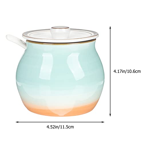 CALLARON Pote de Condimento de Cerâmica Com Tampa E Colher Pote de Tempero Potes de Condimento Recip