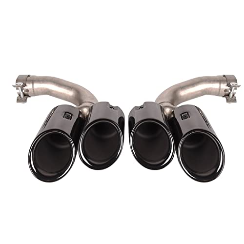 Apdale Stainless Steel Black Exhaust Tips Muffler Tail Compatible with Porsche Cayenne 2018-2024 3.0T