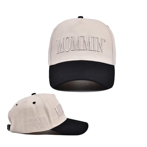 Image of Mommin Trucker Hat,Vintage Two-Tone Women's Baseball Cap with Mama Hat Mothers Day Great Gifts for Mom Wife Stepmom