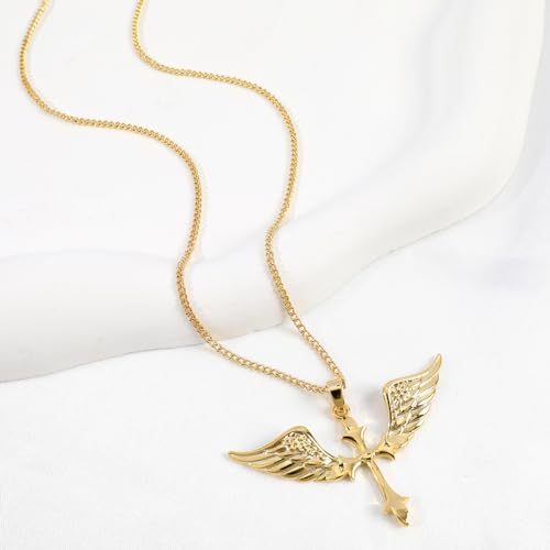 Cross Necklace for Women Girls, 14K Gold Plated Dainty Crucifix Necklace CZ Faith Gold Cross Pendant Necklaces, Diamond Cross Pendant Dainty Cubic Zirconia Cross Necklace Jewelry Gift for Her - Image 3