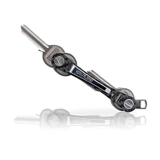 Yotei Spirit® Organizador Llaves – Porta Llaves de Bolsillo con Key Holder – Llavero Compacto hasta 14 Llaves (Fibra de Carbono)
