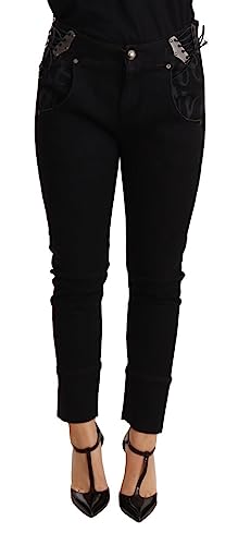 Jean Ermanno Scervino femme coton skinny noir taille basse slim casual