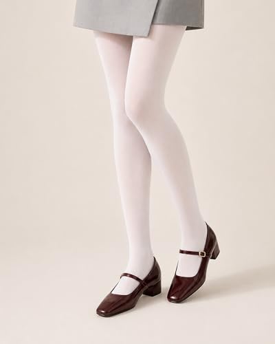 Image of Luxdovi Women Ultra Soft 50 Denier Silky Tights Semi Opaque Solid Color Pantyhose High Waist Footed Stockings
