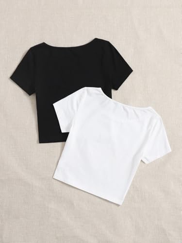 Image of KERI PERRY Tops for Women Crop Top for Women's Tank Activewear Tee Sports Work Out Wear Casual Round Neck Cotton Camisole Pack of 2