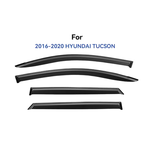 Image of Window Visors Rain Guards for 2016 2017 2018 2019 2020 2021 Hyundai Tucson, Out-Channel Window Vent Wind Deflectors Visors Shades for 16 17 18 19 20 21 Tucson