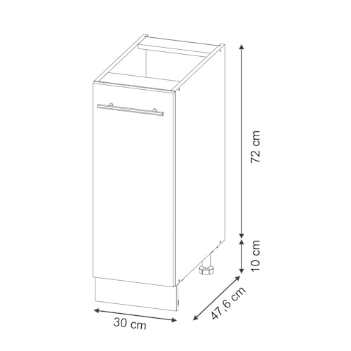 Vicco Armadio Cucina Dispensa Alto Pannello In Quercia 30 Cm , Pl Antracite - 2